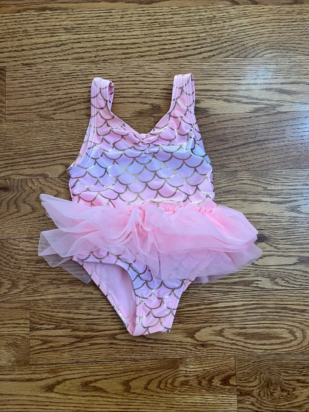 Wonder Nation Pink and Gold Mermaid Scale Swimsuit